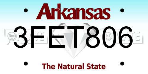 3FET806 Arkansas License Plate