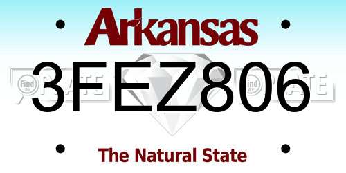 3FEZ806 Arkansas License Plate