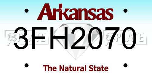 3FH2070 Arkansas License Plate