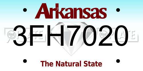 3FH7020 Arkansas License Plate