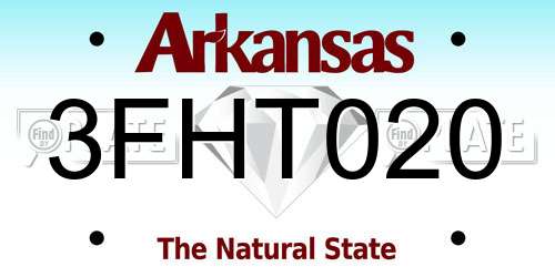 3FHT020 Arkansas License Plate