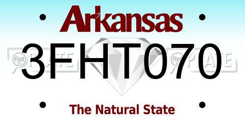 3FHT070 Arkansas License Plate