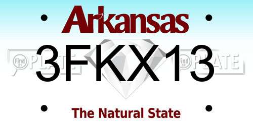 3FKX13 Arkansas License Plate
