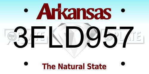 3FLD957 Arkansas License Plate