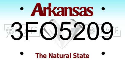 3FO5209 Arkansas License Plate