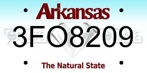 3FO8209 Arkansas License Plate