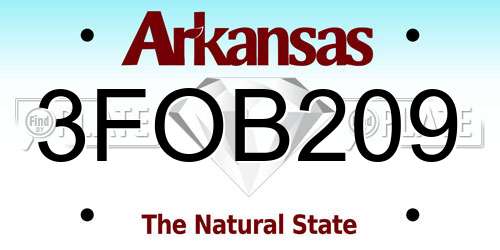 3FOB209 Arkansas License Plate