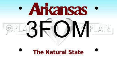 3FOM Arkansas License Plate