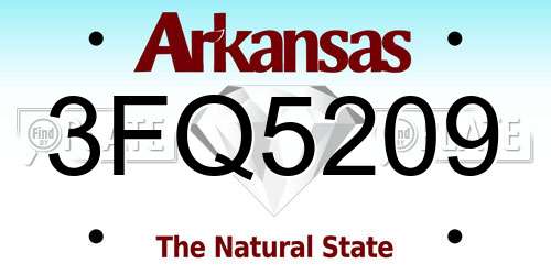 3FQ5209 Arkansas License Plate