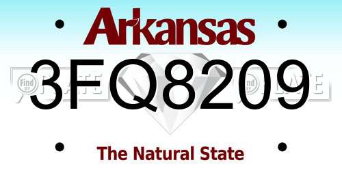 3FQ8209 Arkansas License Plate
