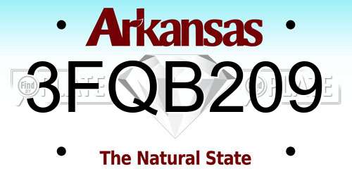 3FQB209 Arkansas License Plate