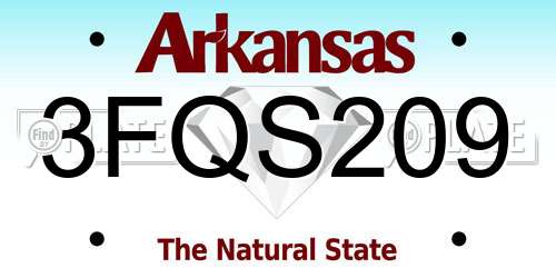 3FQS209 Arkansas License Plate