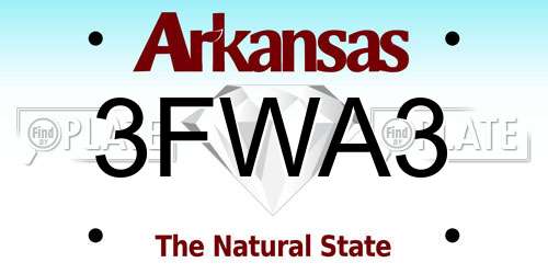 3FWA3 Arkansas License Plate
