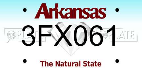 3FX061 Arkansas License Plate
