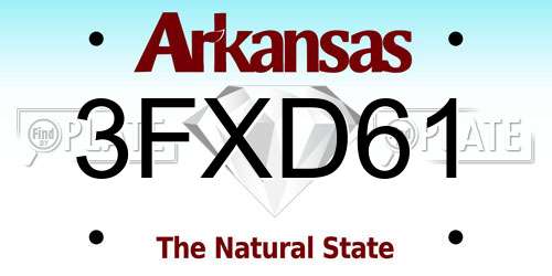 3FXD61 Arkansas License Plate