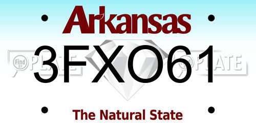 3FXO61 Arkansas License Plate
