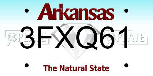 3FXQ61 Arkansas License Plate