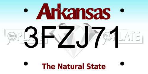 3FZJ71 Arkansas License Plate