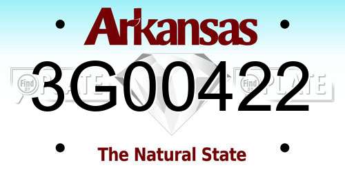 3G00422 Arkansas License Plate
