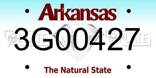 3G00427 Arkansas License Plate