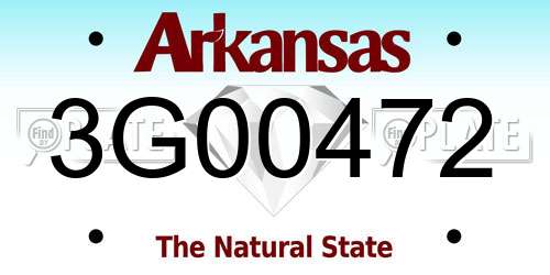 3G00472 Arkansas License Plate