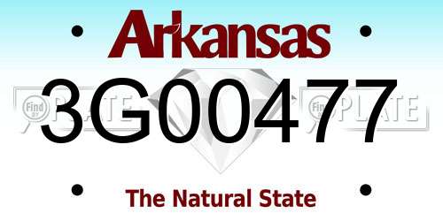 3G00477 Arkansas License Plate