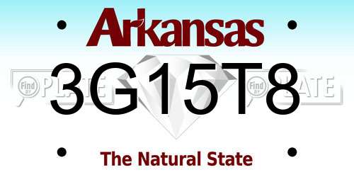 3G15T8 Arkansas License Plate