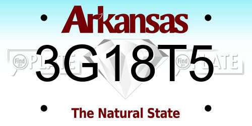 3G18T5 Arkansas License Plate