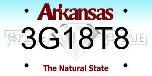 3G18T8 Arkansas License Plate