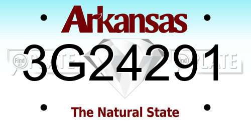 3G24291 Arkansas License Plate