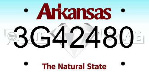 3G42480 Arkansas License Plate