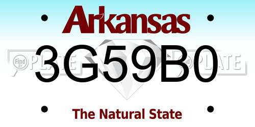 3G59B0 Arkansas License Plate