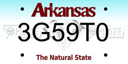 3G59T0 Arkansas License Plate