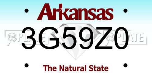3G59Z0 Arkansas License Plate