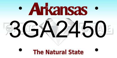 3GA2450 Arkansas License Plate