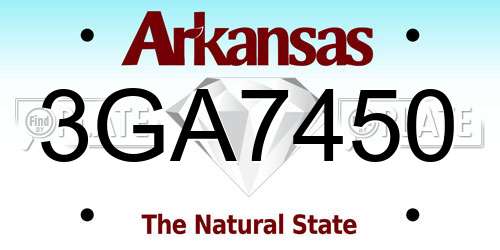 3GA7450 Arkansas License Plate