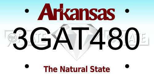 3GAT480 Arkansas License Plate