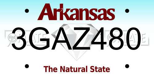 3GAZ480 Arkansas License Plate