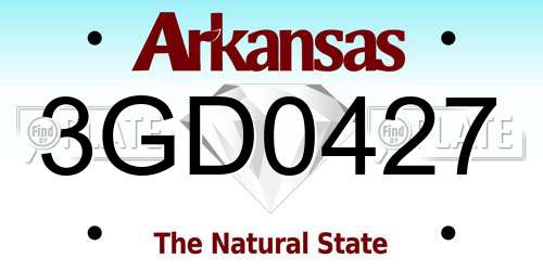 3GD0427 Arkansas License Plate