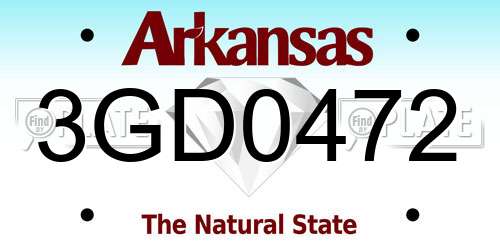 3GD0472 Arkansas License Plate