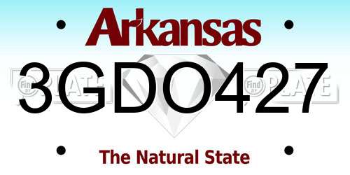 3GDO427 Arkansas License Plate