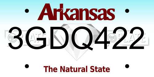 3GDQ422 Arkansas License Plate