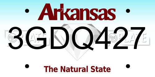3GDQ427 Arkansas License Plate