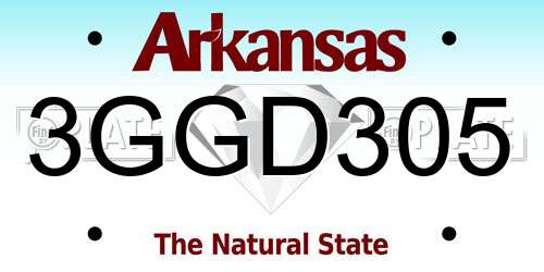 3GGD305 Arkansas License Plate