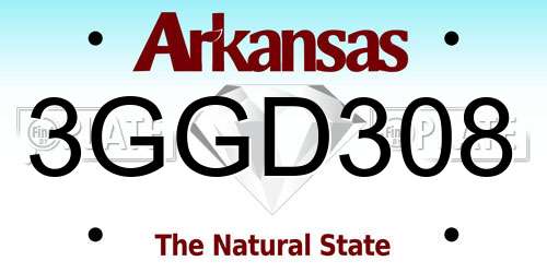 3GGD308 Arkansas License Plate
