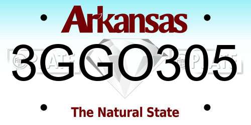 3GGO305 Arkansas License Plate