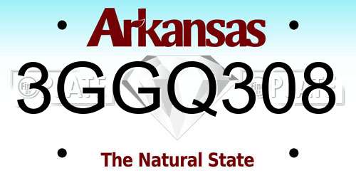 3GGQ308 Arkansas License Plate
