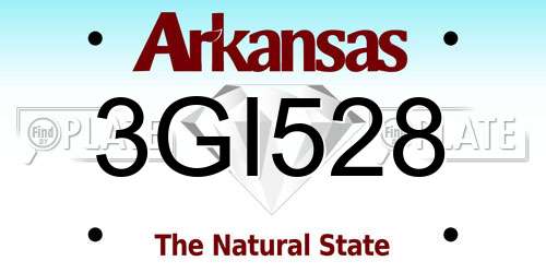 3GI528 Arkansas License Plate