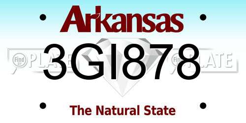 3GI878 Arkansas License Plate