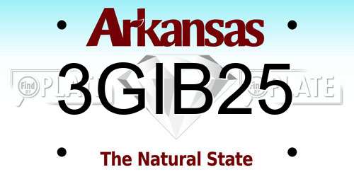 3GIB25 Arkansas License Plate